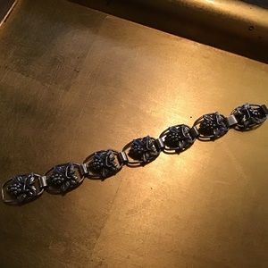 Vintage Scandinavian Grape Motif 830 Silver Bracelet